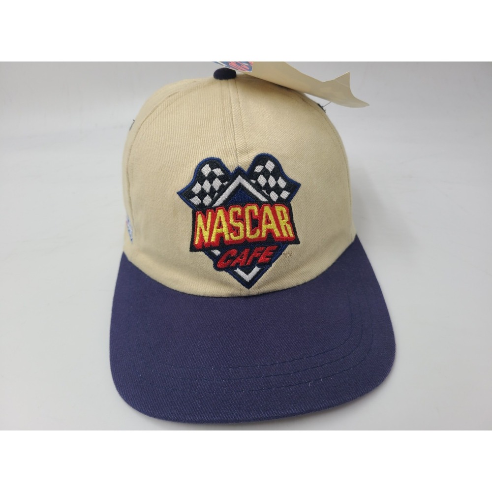 Vintage NASCAR Cafe Myrtle Beach Strapback Adjustable Hat Cap Florida Beige Blue